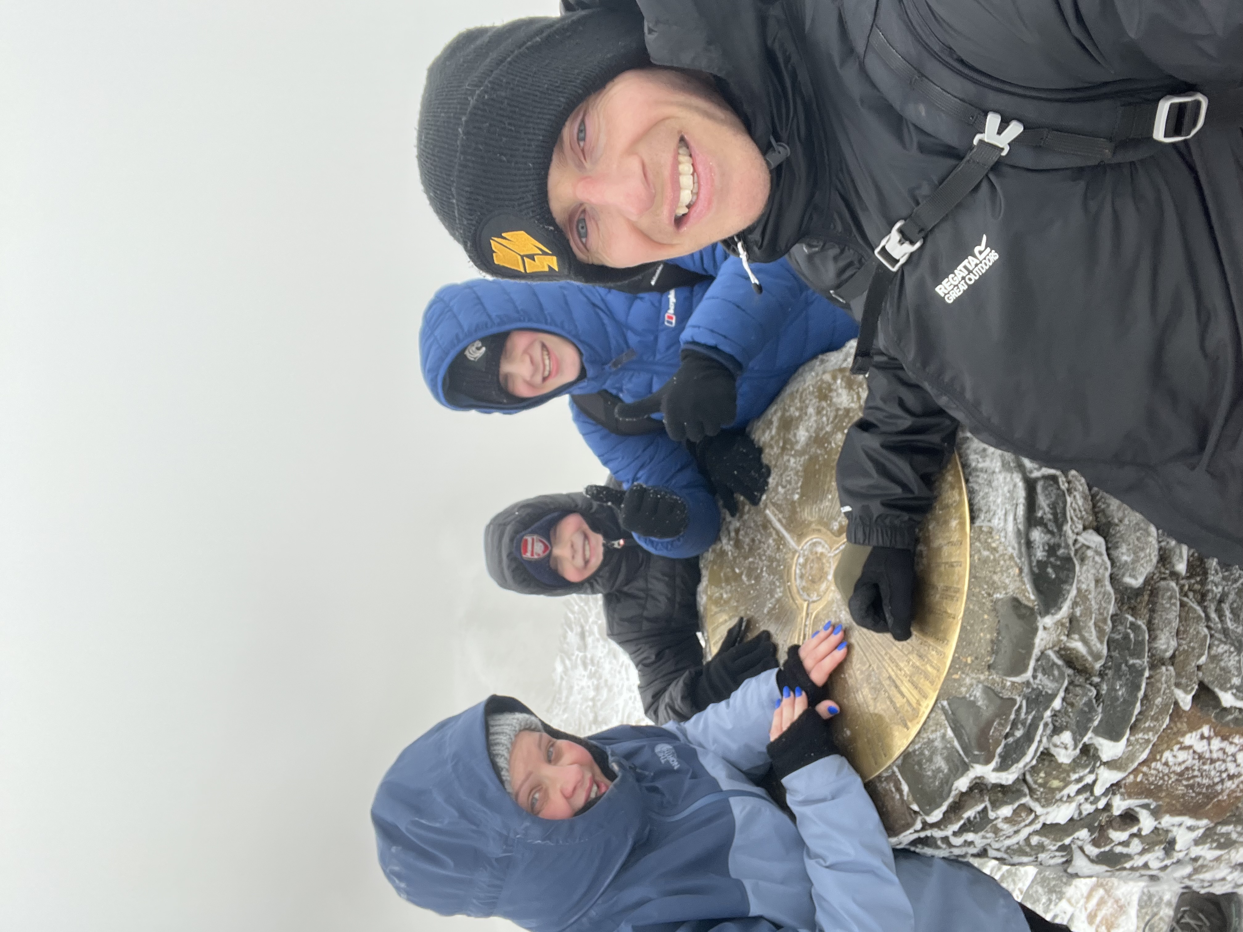 Sam and family at Snowdon summit