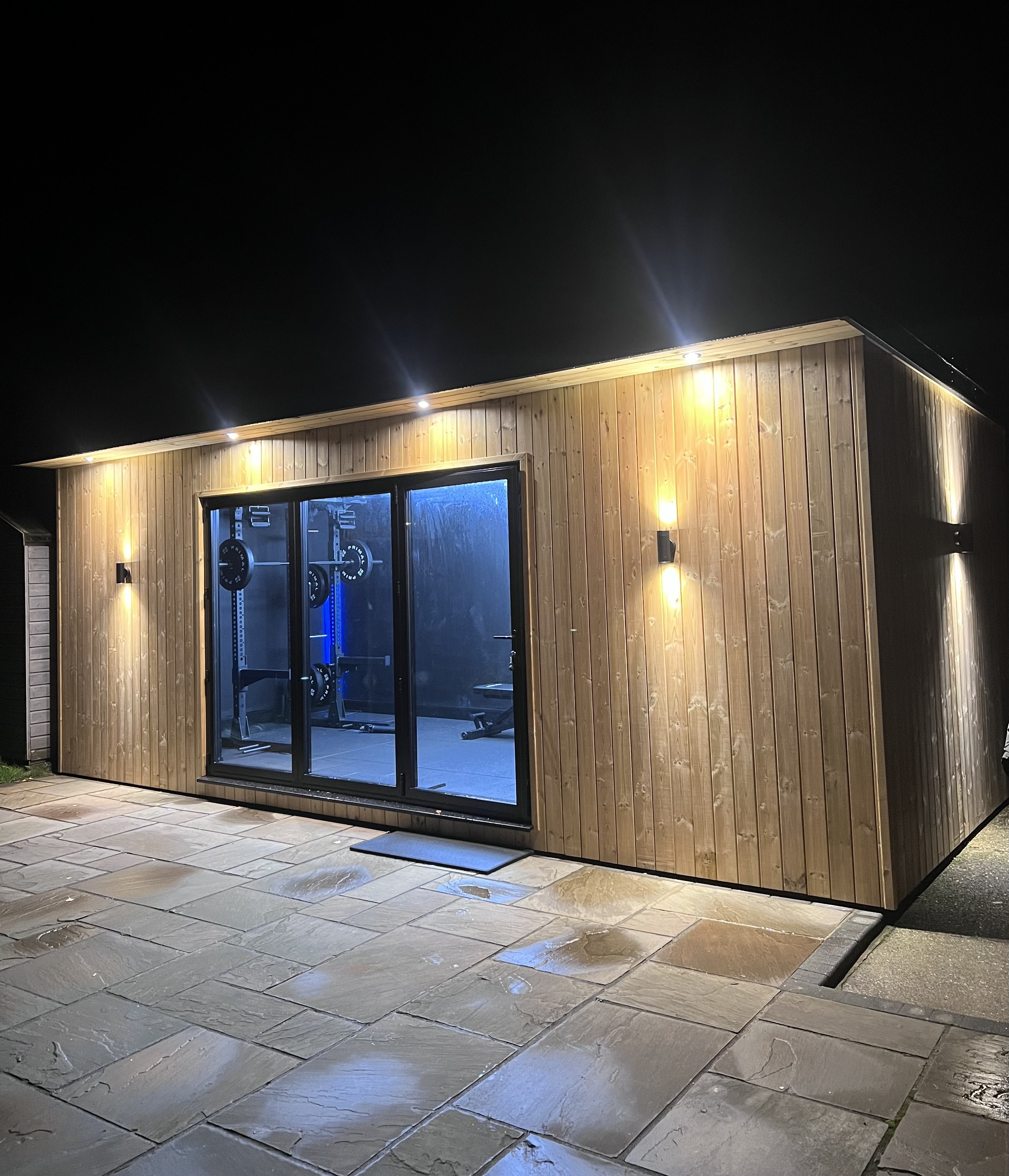 Sam's home gym at night