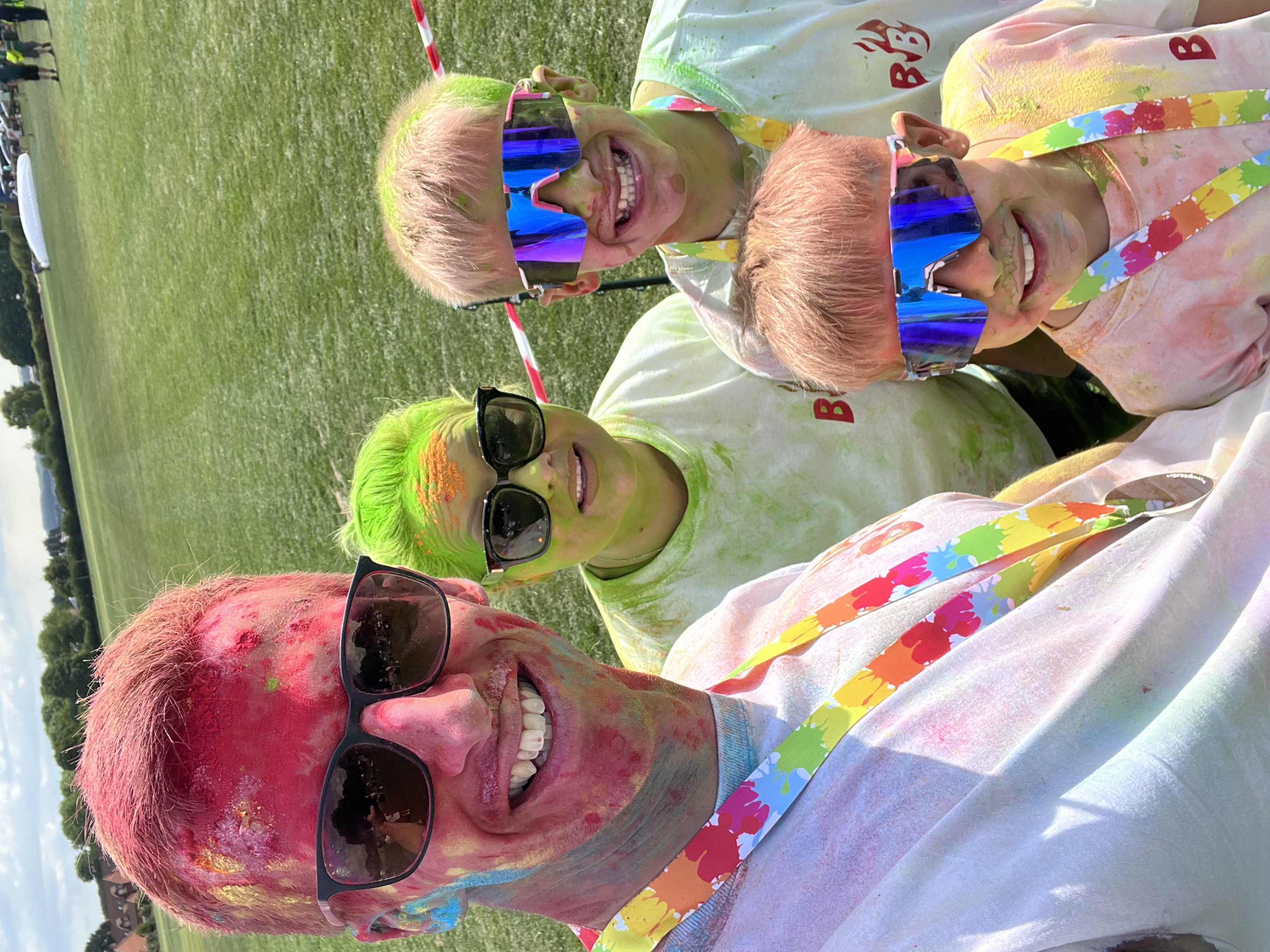 Sam and family at a colour run