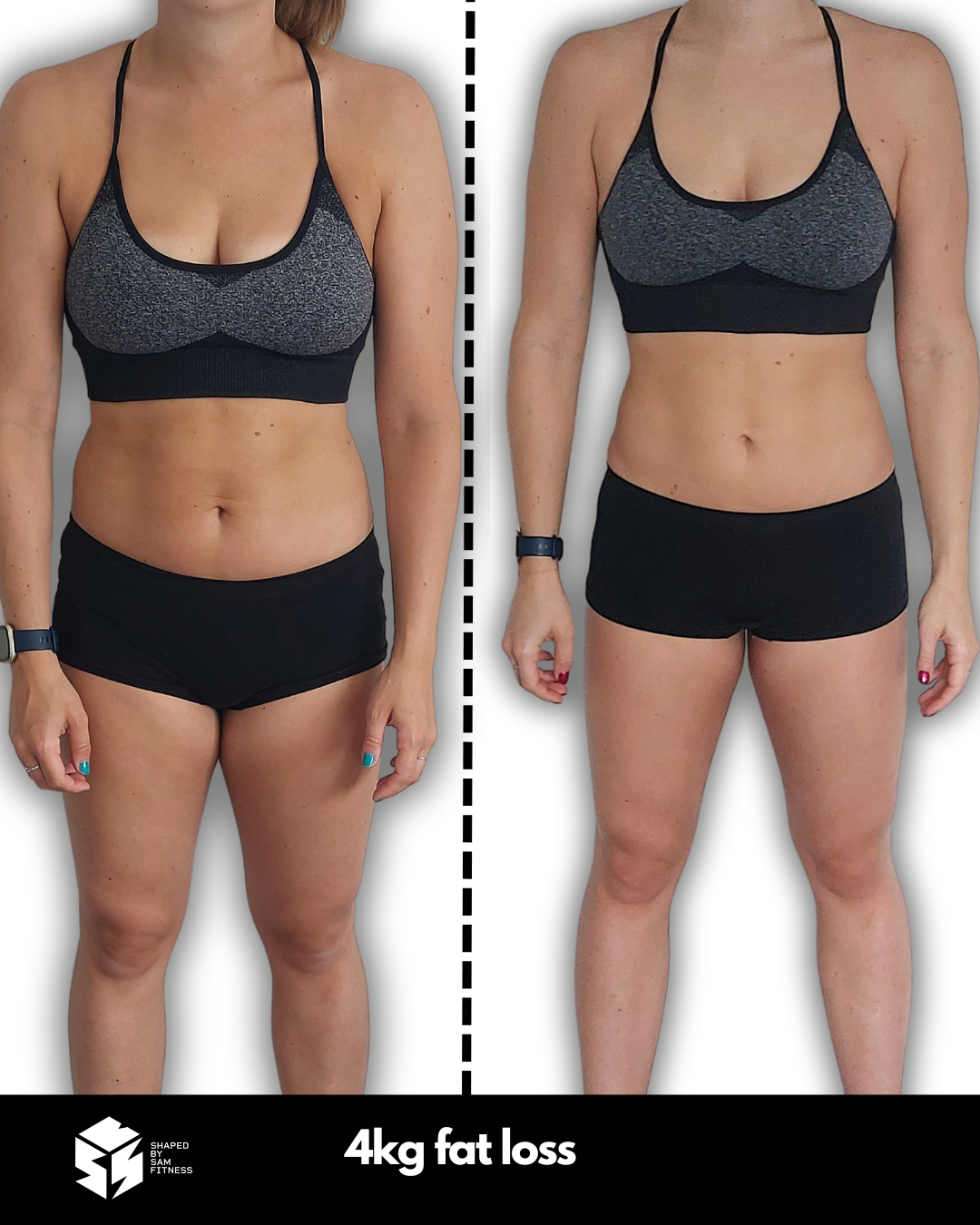 Client transformation — 4kg fat loss
